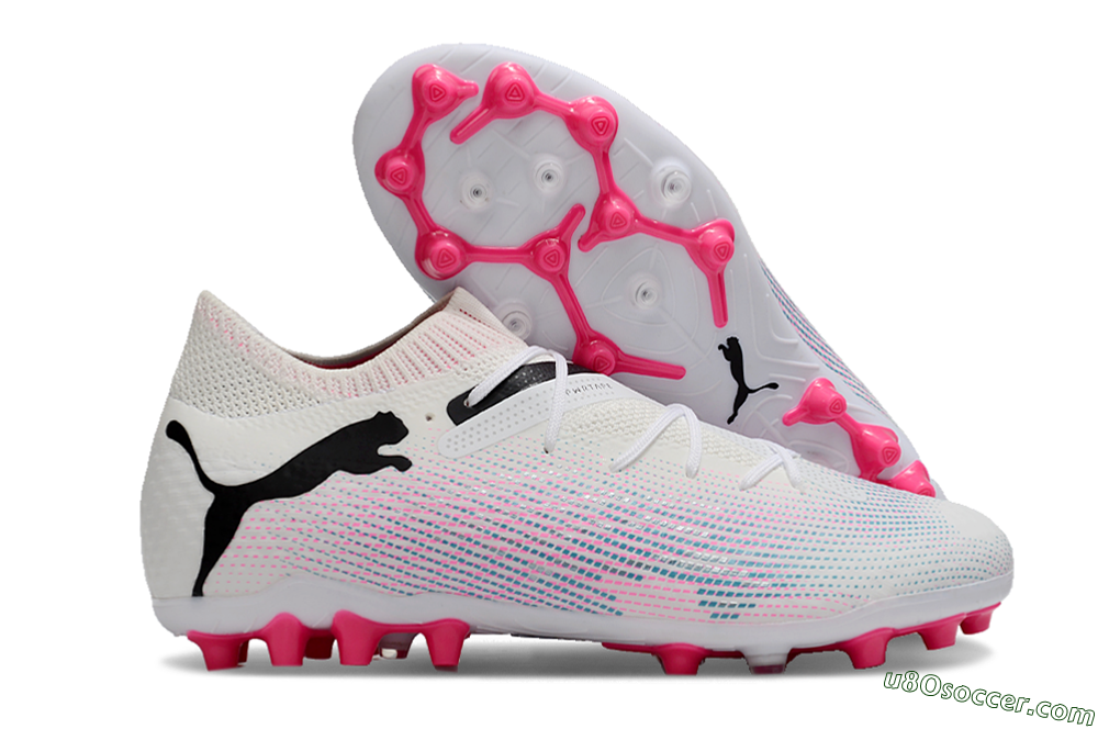 Puma Future Ultimate MG Multi Ground Soccer Cleats - White/Black/Pink 1