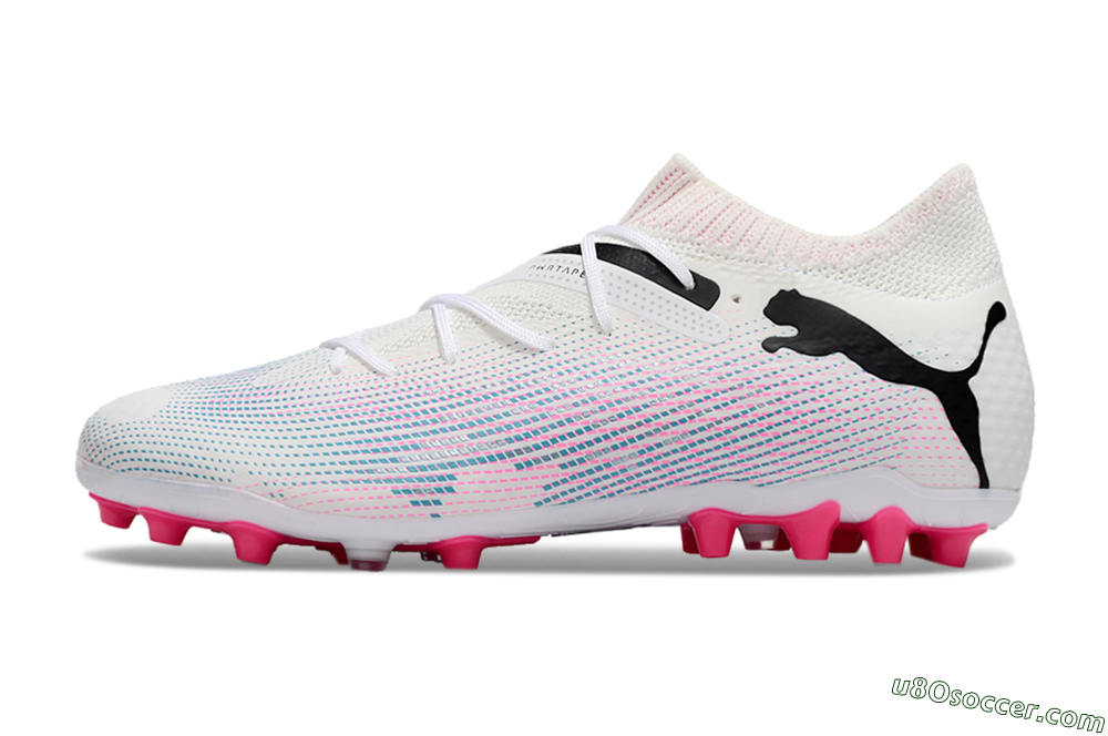 Puma Future Ultimate MG Multi Ground Soccer Cleats - White/Black/Pink 2