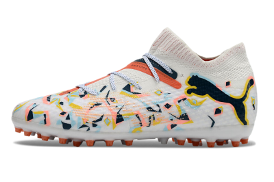 Puma Future Ultimate MG Multi Ground Soccer Cleats - White/Pink/Yellow/Black