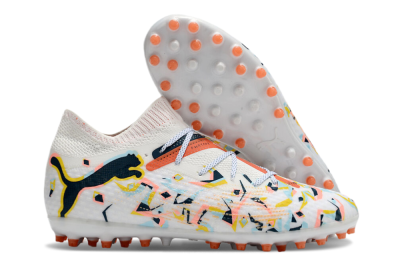 Puma Future Ultimate MG Multi Ground Soccer Cleats - White/Pink/Yellow/Black