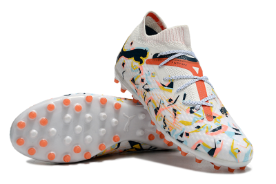 Puma Future Ultimate MG Multi Ground Soccer Cleats - White/Pink/Yellow/Black