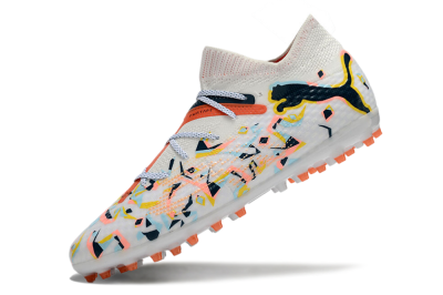 Puma Future Ultimate MG Multi Ground Soccer Cleats - White/Pink/Yellow/Black