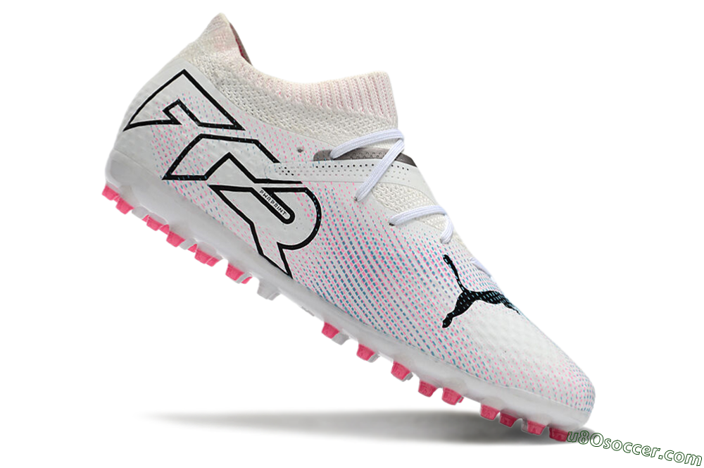Puma Future Ultimate MG Multi Ground Soccer Cleats - White/Pink/Blue/Black 4