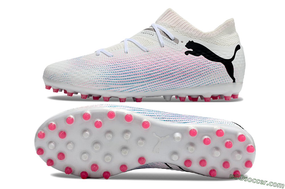Puma Future Ultimate MG Multi Ground Soccer Cleats - White/Pink/Blue/Black 0