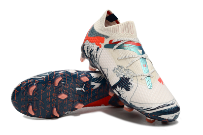 Puma Future Ultimate FG Firm Ground Soccer Cleats - Beige/Blue/Red