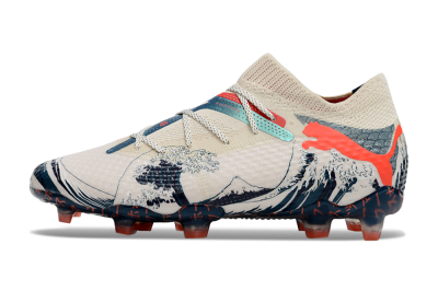 Puma Future Ultimate FG Firm Ground Soccer Cleats - Beige/Blue/Red