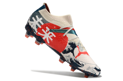 Puma Future Ultimate FG Firm Ground Soccer Cleats - Beige/Blue/Red
