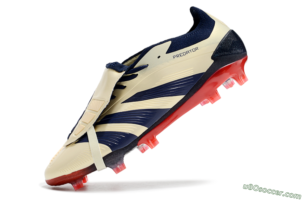 Adidas Predator Elite Foldover Tongue FG Firm Ground Soccer Cleats - Beige/Blue/Black 5