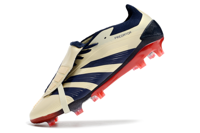 Adidas Predator Elite Foldover Tongue FG Firm Ground Soccer Cleats - Beige/Blue/Black
