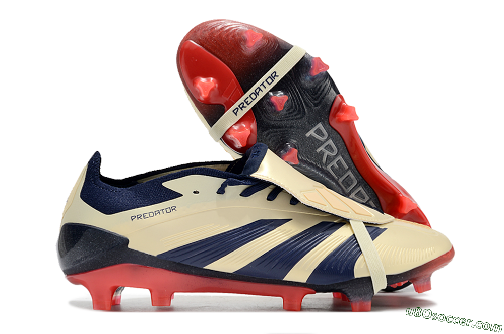 Adidas Predator Elite Foldover Tongue FG Firm Ground Soccer Cleats - Beige/Blue/Black 1