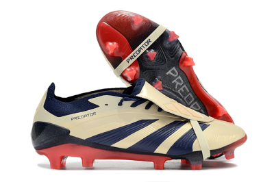 Adidas Predator Elite Foldover Tongue FG Firm Ground Soccer Cleats - Beige/Blue/Black