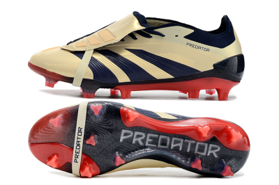 Adidas Predator Elite Foldover Tongue FG Firm Ground Soccer Cleats - Beige/Blue/Black