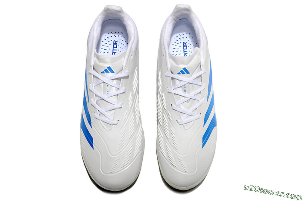 Adidas Predator 24 Elite TF Artificial Turf Soccer Shoes - Beige/White/Blue 4