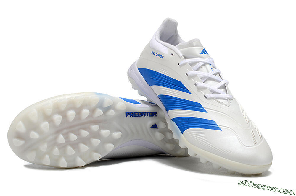 Adidas Predator 24 Elite TF Artificial Turf Soccer Shoes - Beige/White/Blue 3