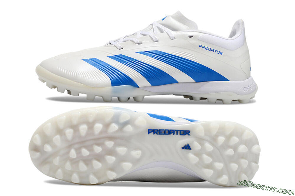 Adidas Predator 24 Elite TF Artificial Turf Soccer Shoes - Beige/White/Blue 0