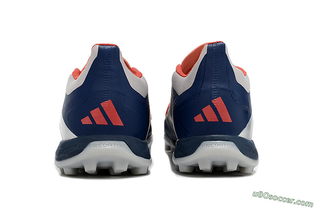 Adidas Predator 24 Elite TF Artificial Turf Soccer Shoes - Silver/Blue/Red 7