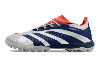 Adidas Predator 24 Elite TF Artificial Turf Soccer Shoes - Silver/Blue/Red