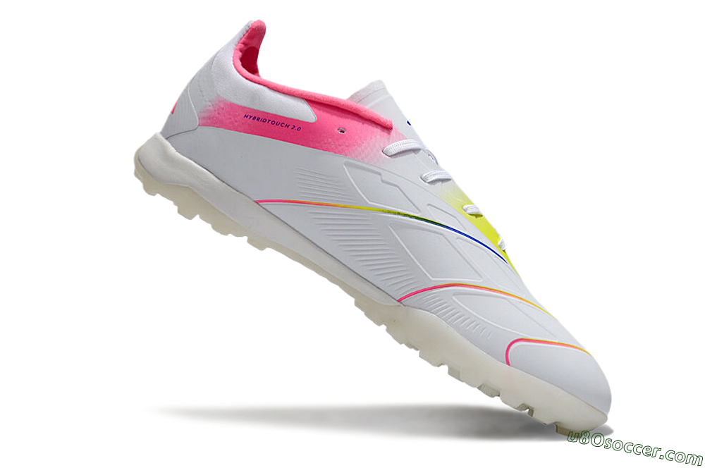 Adidas Predator 24 Elite TF Artificial Turf Soccer Shoes - White/Pink/Blue/Yellow 4