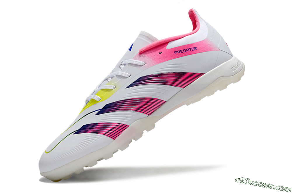 Adidas Predator 24 Elite TF Artificial Turf Soccer Shoes - White/Pink/Blue/Yellow 5