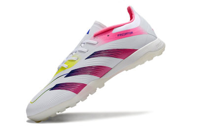 Adidas Predator 24 Elite TF Artificial Turf Soccer Shoes - White/Pink/Blue/Yellow