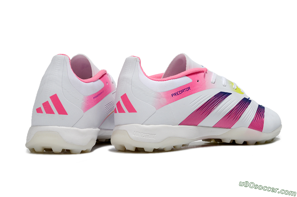Adidas Predator 24 Elite TF Artificial Turf Soccer Shoes - White/Pink/Blue/Yellow 6
