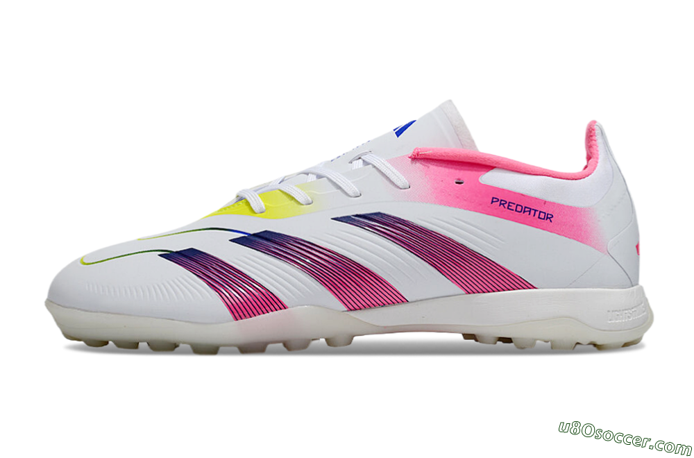 Adidas Predator 24 Elite TF Artificial Turf Soccer Shoes - White/Pink/Blue/Yellow 2