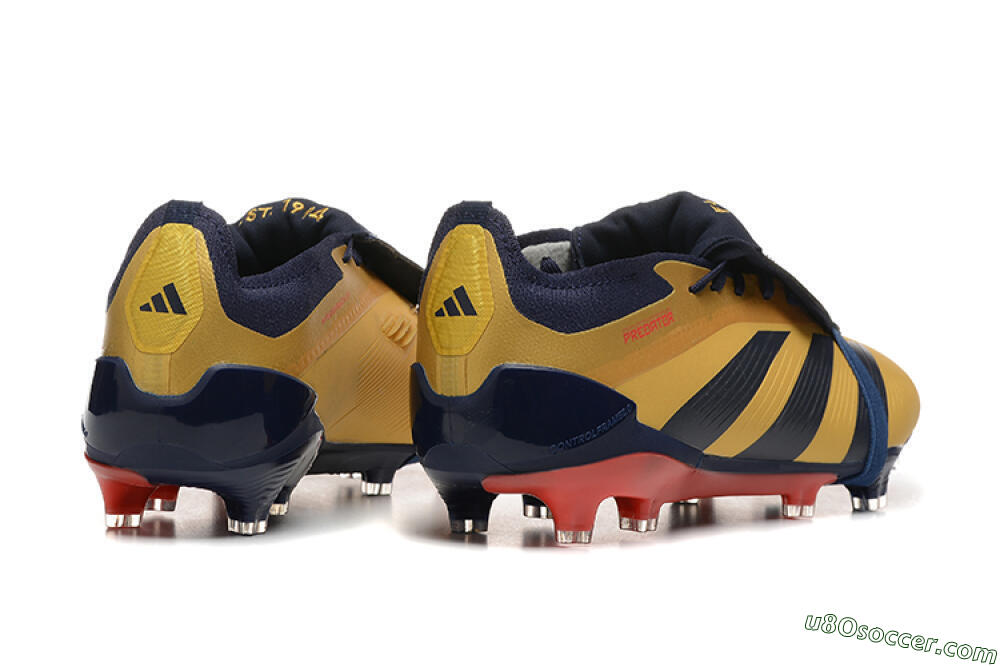 Adidas Predator Elite Foldover Tongue FG Firm Ground Soccer Cleats - Gold/Blue/Red 9
