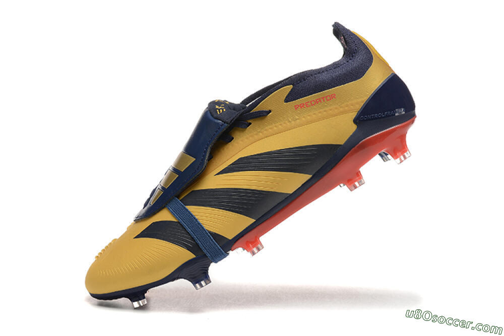 Adidas Predator Elite Foldover Tongue FG Firm Ground Soccer Cleats - Gold/Blue/Red 8