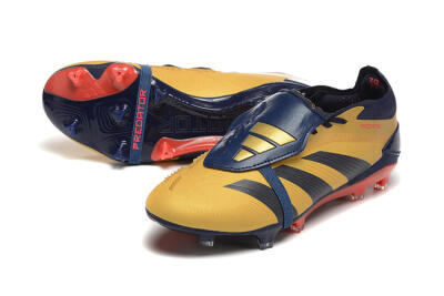 Adidas Predator Elite Foldover Tongue FG Firm Ground Soccer Cleats - Gold/Blue/Red