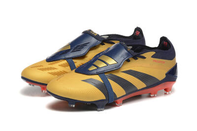 Adidas Predator Elite Foldover Tongue FG Firm Ground Soccer Cleats - Gold/Blue/Red