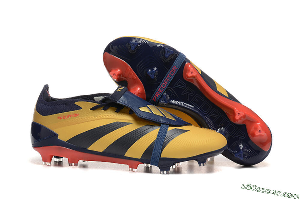 Adidas Predator Elite Foldover Tongue FG Firm Ground Soccer Cleats - Gold/Blue/Red 1