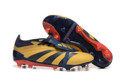 Adidas Predator Elite Foldover Tongue FG Firm Ground Soccer Cleats - Gold/Blue/Red