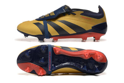 Adidas Predator Elite Foldover Tongue FG Firm Ground Soccer Cleats - Gold/Blue/Red