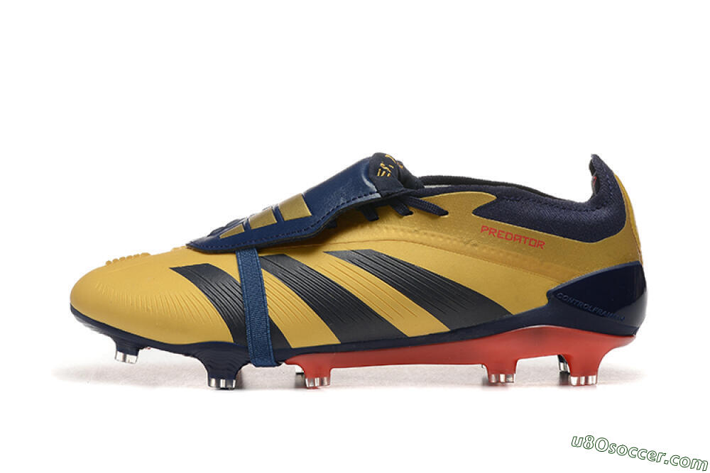 Adidas Predator Elite Foldover Tongue FG Firm Ground Soccer Cleats - Gold/Blue/Red 2