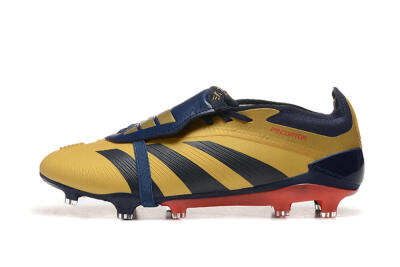Adidas Predator Elite Foldover Tongue FG Firm Ground Soccer Cleats - Gold/Blue/Red