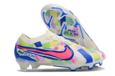 Nike Air Zoom Mercurial Vapor 15 Elite FG Firm Ground Soccer Cleats - Beige/Blue/Yellow/Pink