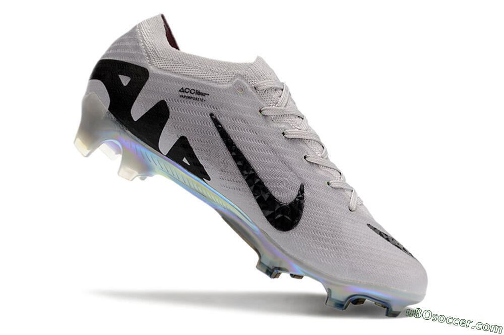 Nike Air Zoom Mercurial Vapor 15 Elite FG Firm Ground Soccer Cleats - Grey/Black/Gold 4