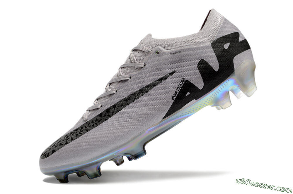 Nike Air Zoom Mercurial Vapor 15 Elite FG Firm Ground Soccer Cleats - Grey/Black/Gold 5