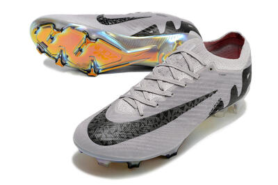 Nike Air Zoom Mercurial Vapor 15 Elite FG Firm Ground Soccer Cleats - Grey/Black/Gold