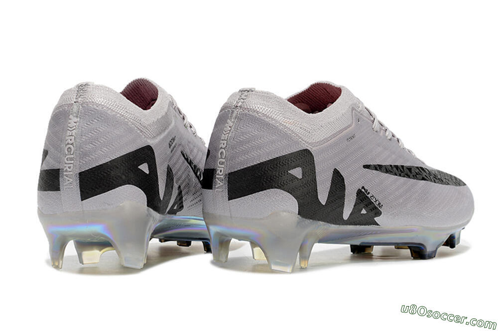Nike Air Zoom Mercurial Vapor 15 Elite FG Firm Ground Soccer Cleats - Grey/Black/Gold 6