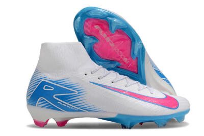 Nike Air Zoom Mercurial Superfly 10 Elite FG Firm Ground Soccer Cleats - White/Pink/Blue