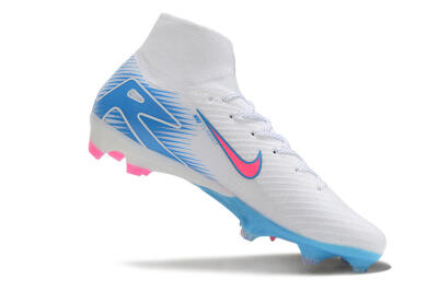 Nike Air Zoom Mercurial Superfly 10 Elite FG Firm Ground Soccer Cleats - White/Pink/Blue