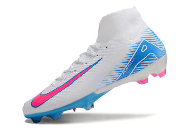 Nike Air Zoom Mercurial Superfly 10 Elite FG Firm Ground Soccer Cleats - White/Pink/Blue