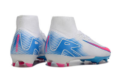Nike Air Zoom Mercurial Superfly 10 Elite FG Firm Ground Soccer Cleats - White/Pink/Blue