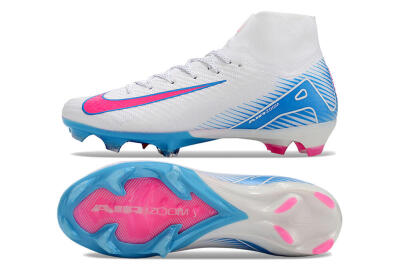Nike Air Zoom Mercurial Superfly 10 Elite FG Firm Ground Soccer Cleats - White/Pink/Blue