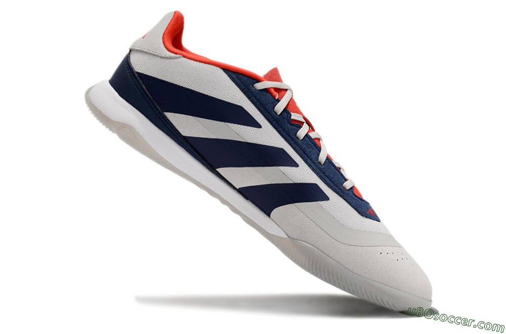 Adidas Predator 24 Elite IC Indoor & Futsal Soccer Shoes - Grey/Blue/Red 4