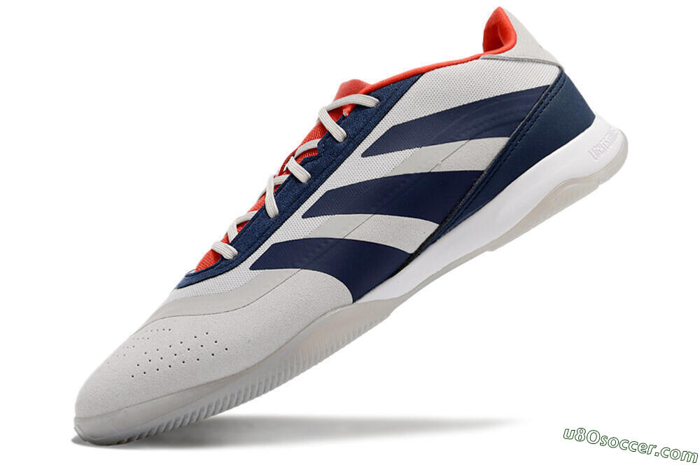 Adidas Predator 24 Elite IC Indoor & Futsal Soccer Shoes - Grey/Blue/Red 5