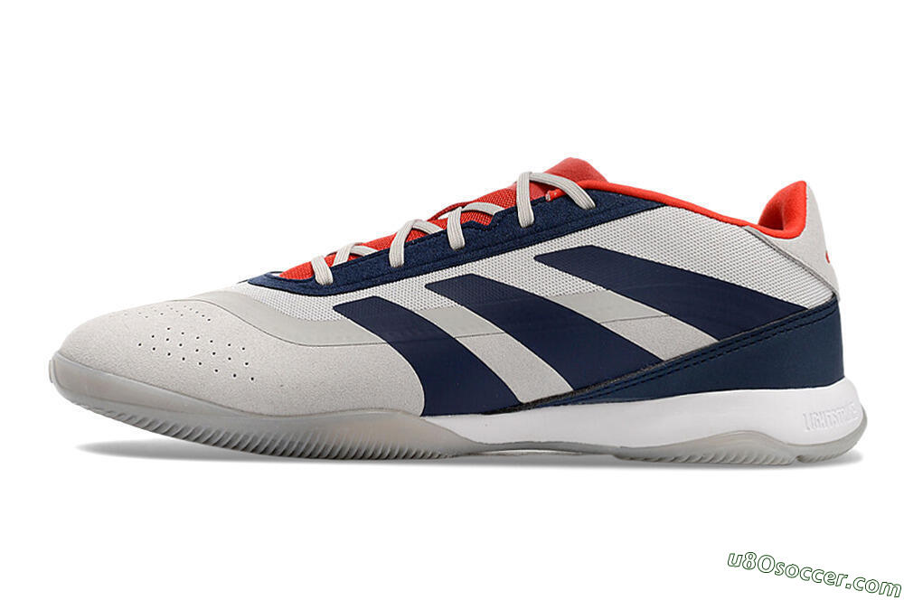Adidas Predator 24 Elite IC Indoor & Futsal Soccer Shoes - Grey/Blue/Red 2