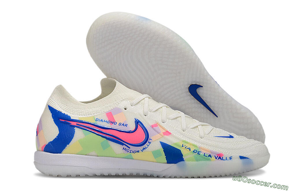 Nike Phantom GX 2 Elite IC Indoor & Futsal Soccer Shoes - Beige/Blue/Yellow/Pink 1