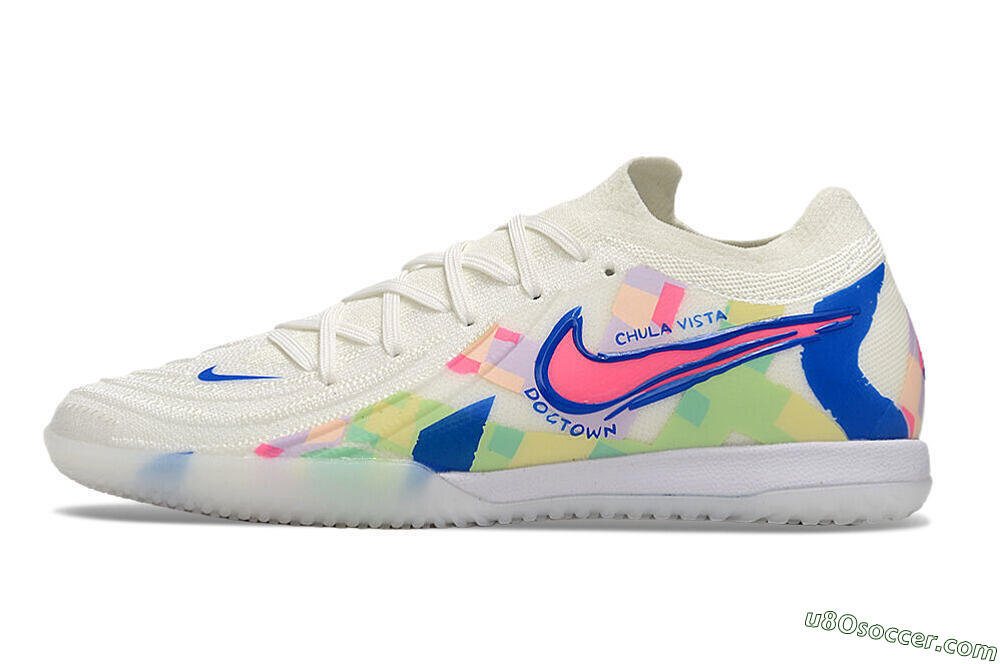 Nike Phantom GX 2 Elite IC Indoor & Futsal Soccer Shoes - Beige/Blue/Yellow/Pink 2